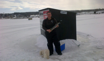 Ice Fishing on the Fishing Weekend at the Log Cabin